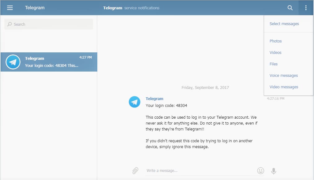 Telegram web